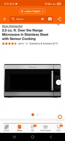 2.0 cu. ft. Over the Range Microwave in Stainless Steel with Sensor Cooking