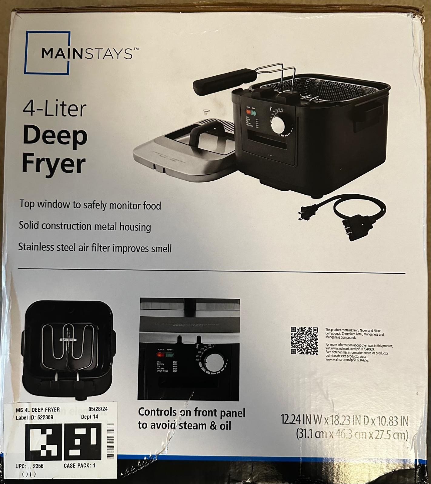 Mainstays 4-Liter Deep Fryer