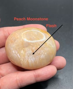 Peach Moonstone Genuine Palm Stone from Madagascar 94g