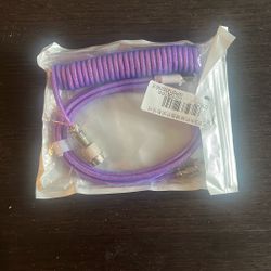 Unopened Purple Braided Coiled Keyboard Extension Cord For USB-C