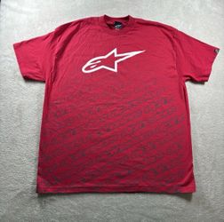 Vintage Y2K AlpineStars Men’s XL Red T Shirt Grunge Motorcross Skate 2000s New