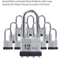 21 PC Long Shackle Lock, Keyed The Same.