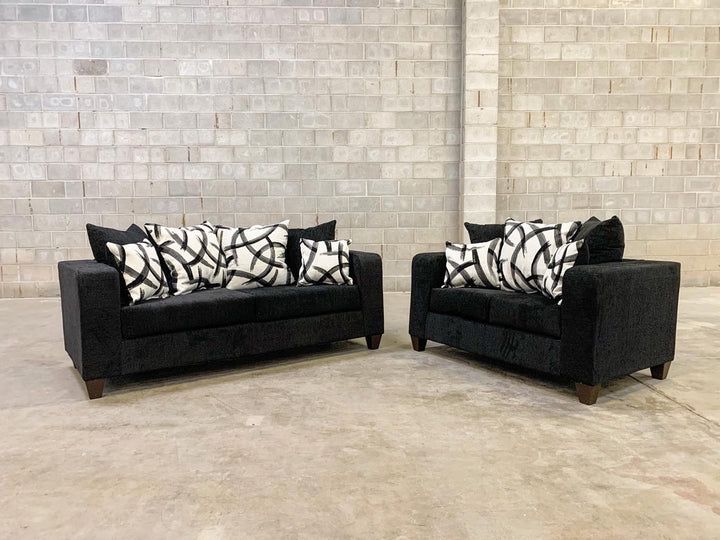 Monroe Black Sofa & Loveseat (couch Sectional Options 