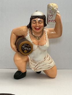 Beer Lady Statue 19” Tall 14” Wide 9” Deep