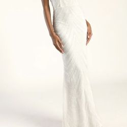 Lulus Endless Enchantment White Sequin Mermain Maxi Dress