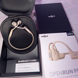 Shokz OpenRun Pro Mini Premium Bone Conduction Headphones, Beige, Open-Ear Sport