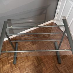 Glass Top Desk With Iron Structure 