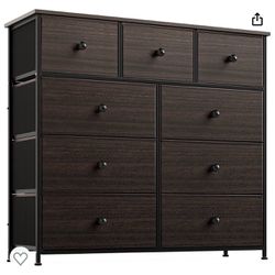 REAHOME 9 Drawer Steel Frame Bedroom Storage Organizer Chest Dresser with Waterproof Top, Adjustable Feet, and Wall Safety Attachmen