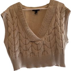 Forever 21 Tan Cropped Sweater vest 