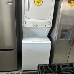 GE STACKABLE WASHER AND ELECTRIC DRYER BRAND NEW OPEN BOX!!!!