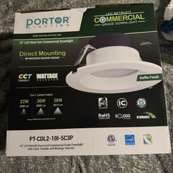 Two- PORTOR 10in. LED Commercial Grade Recessed Lighting