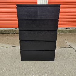 Black Ikea 6 Drawer Malm Chest