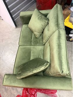 Olive Green Velvet Sofa Cover - Stylish Home Accent