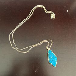 Kendra Scott Long Necklace With Turquoise Pendant 