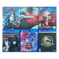 PS4 Fighting Game Lot Of 4 (NEW/Like NEW Condition) + Steel Boxes + Soundtrack