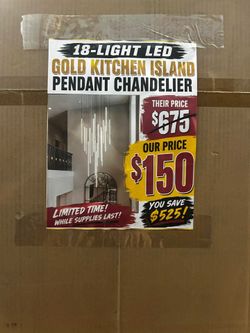 18 Light Gold Island Pendant Fixture