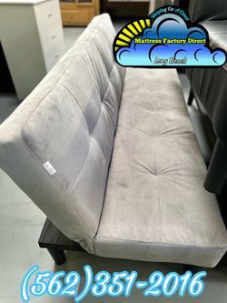 Grey sofa couch futon Nuevo fabric Nuevo