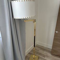 Solid Brass And Lucite Floor Lamp