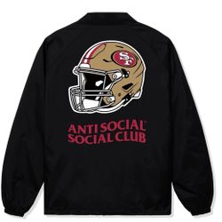 Authentic Brand New Sealed Anti Social Social Club X SF 49ers Black Coach Jacket 