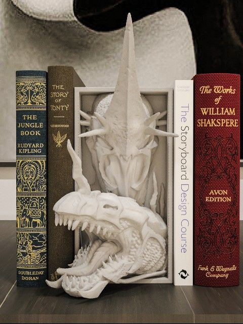 The Litch King Book Nook Bookend Fantasy Horror Decor Literature Halloween