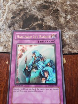 Yu-gi-oh, 1st edition ultimate rare Hallowed Life Barrier,utr