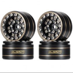 Brass 1.0" Beadlock Wheel Rims for 1/18 1/24 Traxxas TRX4M SCX24 RC Crawler Car