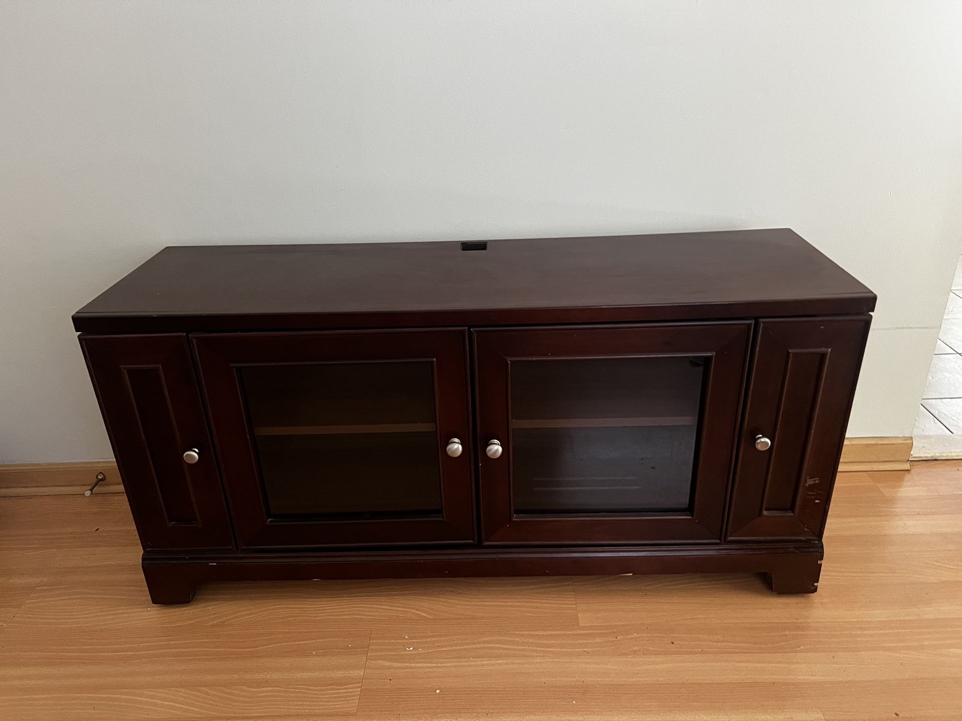 Wood TV Stand With Matching Computer Desk