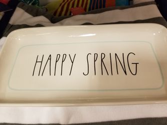 Rae Dunn happy spring platter
