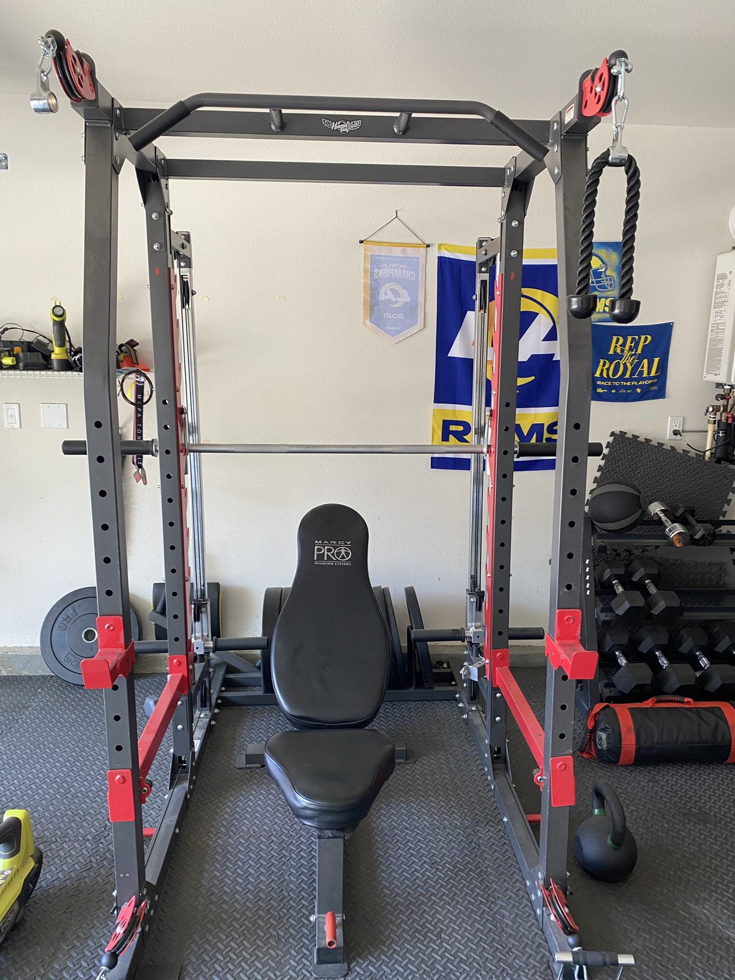 Marcy Pro Smith Machine Power Rack with Bench – Complete Setup