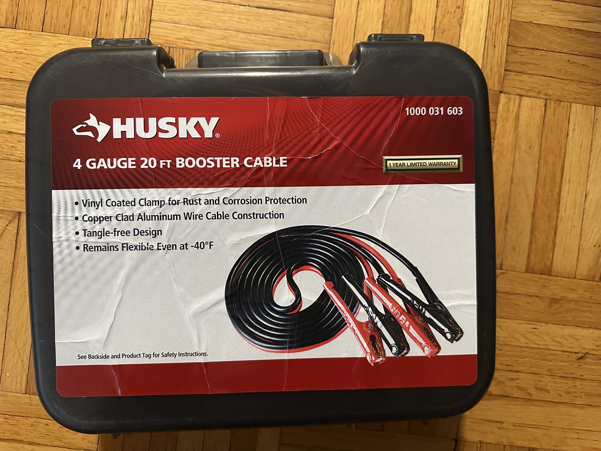 husky 20 ft. 4-gauge booster cables