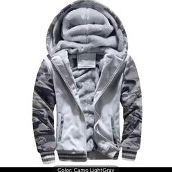 Brand New Mens Gray Winter Hoodie Size M