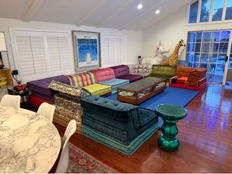 Authentic Rare Roche Bobois Mah Jong Sofa Togo Space Age