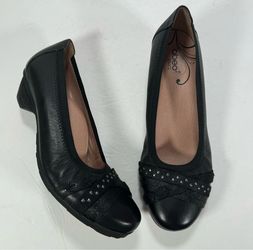 Abeo B.I.O. System Nellie Black Leather Studded Pumps Comfort Shoes Women 8.5M