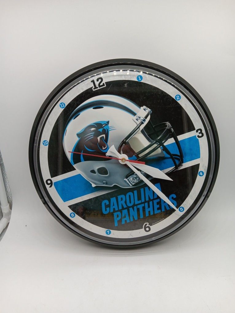 Carolina Panthers NFL Football Sports Team Fan Wall Clock Decor. Made In USA