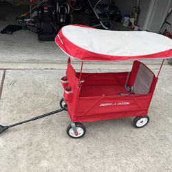 Radio Flyer 3 in 1 EZ Fold Wagon with Canopy- Red
