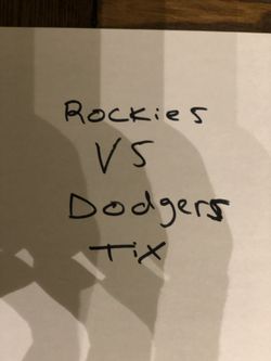 2 DODGERS at Rockies tickets. Right field box