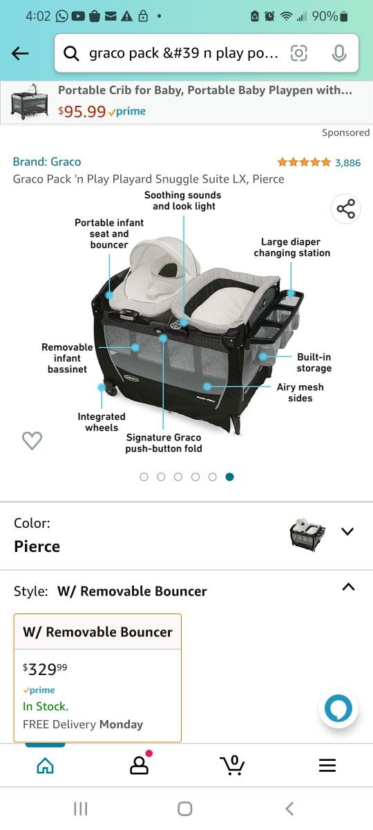Graco Pack 'n Play Playard Snuggle Suite LX, Pierce