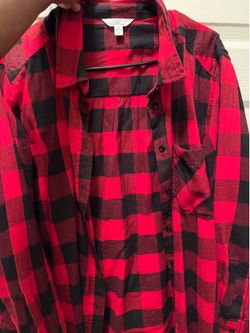 XL red and black flannel shirt