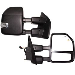 AERDM New towing mirror Power Heated Compatible with Ford Super Duty F-250 F-350 F-450 F- 2018 2019 Pickup Truck Replacement Extendable Towing