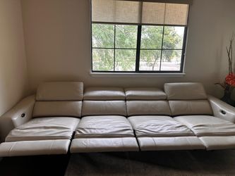 4 power recliner leather couches with USB
