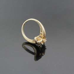 14k Yellow Gold Sapphire & Diamond Ring 4.7g 0.50 TCW G-H SI1  #30982