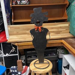 31” H Heavy Metal Scarecrow Silhouette Plant Hanger