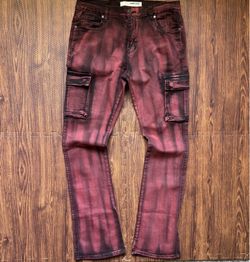 Men Red Stacked Jeans size 34