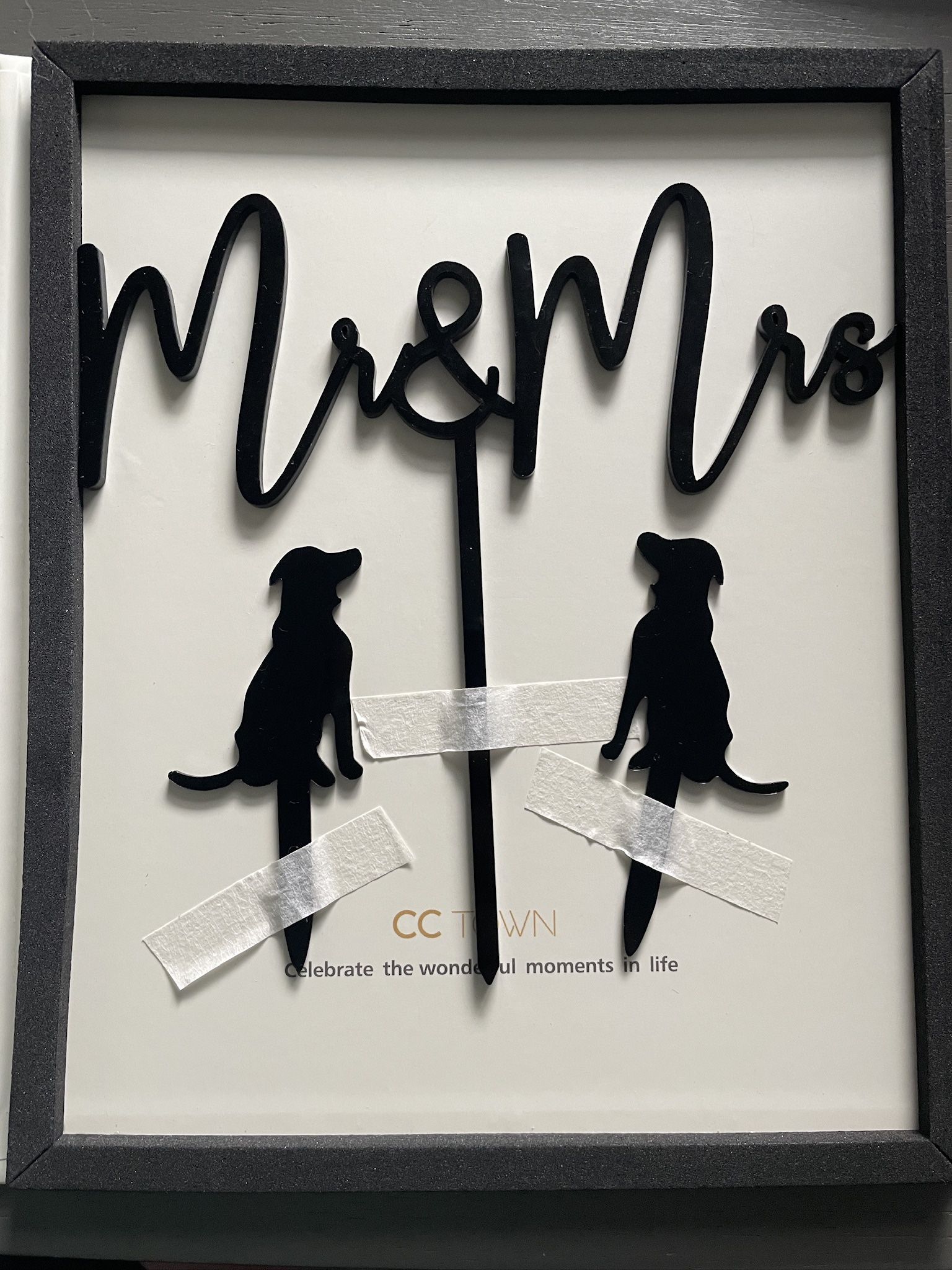Mr And Mrs Cake Topper With Dogs