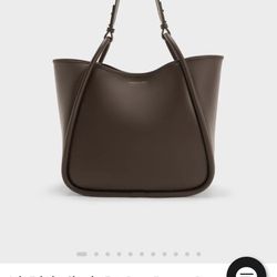 Charles & Keith Lyla Tubular Slouchy Tote Bag - Espresso Brown