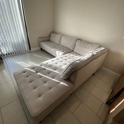 Eli Gray Micro Chaise Sectional Couch