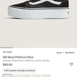 Women’s Vans Platform Shoe Size 5.5