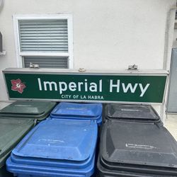 Imperial Highway La Habra City Street Sign Light Business Sign