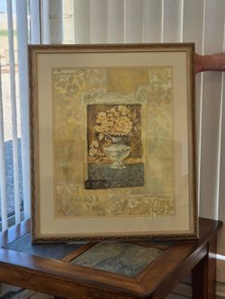Framed Floral Urn Art Print