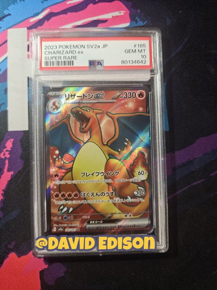 Charizard EX 185/151 PSA 10 Gem Mint Japanese Pokemon 151 scarlet violet